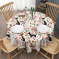 thumbnail image 3 of Chihuahua and Flower Florals Round Tablecloth 60"x60",Wrinkle Wipeable Table Cloth for Kitchen Dining Room Picnic Patio Party, 3 of 6