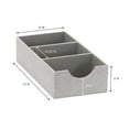 thumbnail image 2 of Household Essentials 3 Compartment Organizer Tray 2 Pack, Accessory Organizer, Sturdy Drawer Organizer with Fabric Covering, Gray, 2 of 4