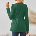 thumbnail image 3 of Long Sleeve Shirts for Women Lightweight Sweaters Fall Outfits Winter Clothing Casual Dark Green L, 3 of 3