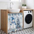 thumbnail image 3 of Blue Coastal Christmas Cabinet Curtain 35"Wx35"L, Dustproof Under Sink Skirt with Self Adhesive Tape, Xmas Tree Nautical Starfish Cabinet Curtain Cover for Kitchen Sink, Bathroom Vanity, Laundry Room, 3 of 9