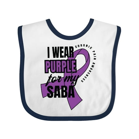 

Inktastic Chronic Pain I Wear Purple For My Saba Gift Baby Boy or Baby Girl Bib