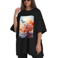 thumbnail image 4 of Plus Size Shirt for Women Black Tops for Women Oversized Short Sleeves Shirt for Women Abstract Dynamic2 T Shirt Crewneck Shirt for Women L, 4 of 5