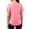 thumbnail image 3 of NELEUS Womens Plus Size Workout Shirts V-Neck Short Sleeve Tops UPF 50+ Sun Shirt Moisture Wicking Loose Fit Top for Athletic,Pink,US Size 2XL, 3 of 10