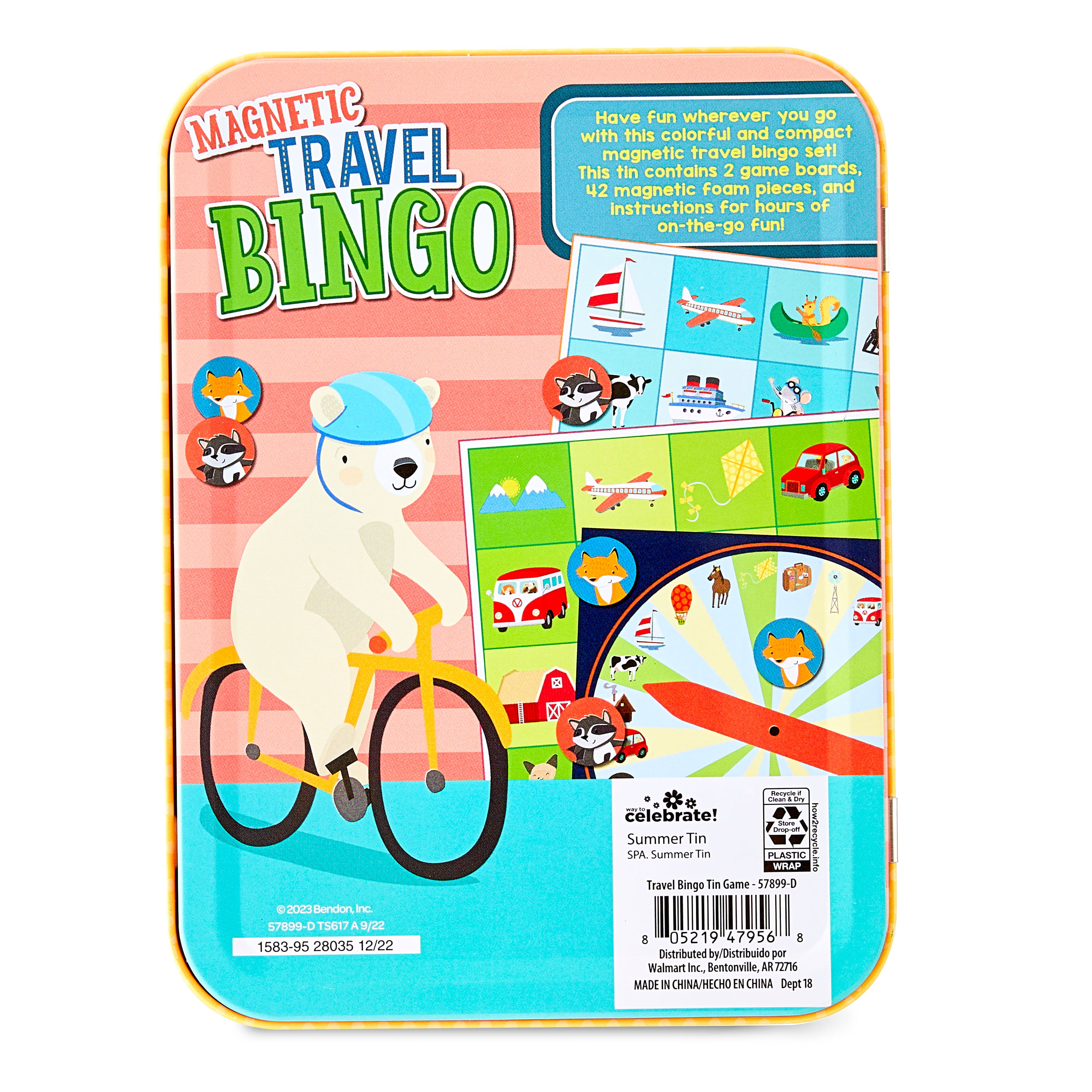  Magnetic Road Trip Bingo for Kids Ages 4-8 - Bundle with Kids  Bingo Games with Magnetic Game Board, Game Spinner, Game Pieces, and More