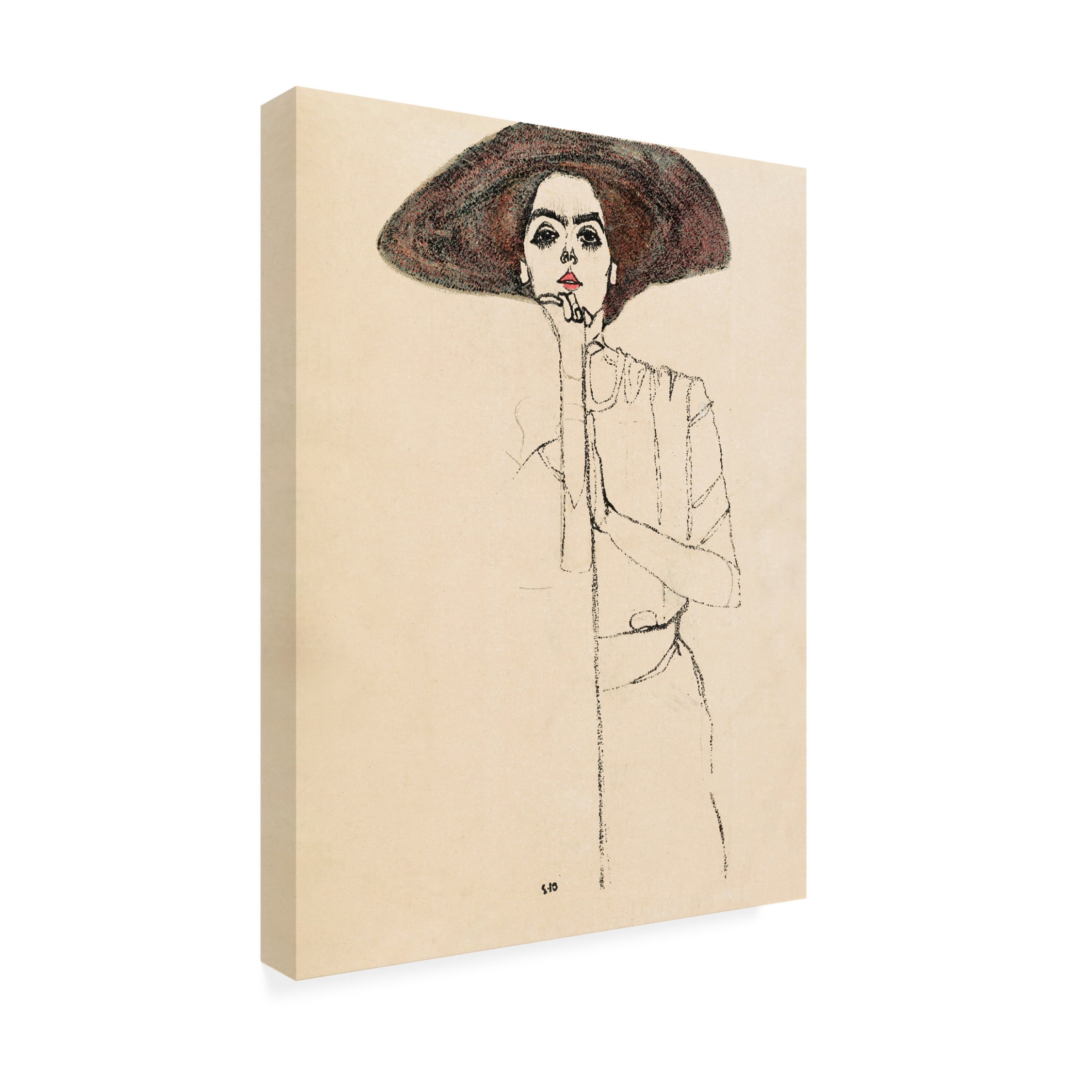 Canvas Wall Art - Pictufy  'Portrait Of A Woman 1910' Wall Art for Living Room, Bedroom, or Office Décor by Trademark Fine Art - 24 x 32 Inches