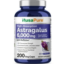 NusaPure Astragalus 3000mg per caps (Extract 20:1) 200 Veg Capsules (Non-GMO & Gluten-Free)