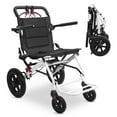 thumbnail image 2 of Dapmiu Heavy Duty Travel Wheelchair 120kg Capacity - Carbon Steel Foldable Transport Chair with 12" Rear Wheels & Telescopic Handle, No Assembly Required M, 2 of 8