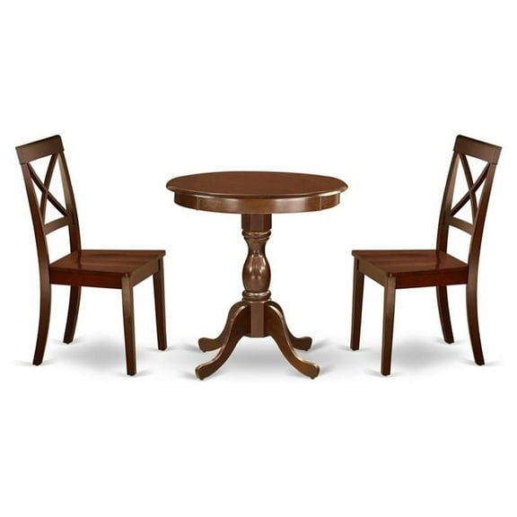 Atlin Designs 3-piece Table and Dining Room Chair Set in Mahogany