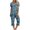 Navy, variant on Lounge Sets for Women Two Piece Casual Floral Print Short Sleeved Round Neck and Cropped Pants Set
