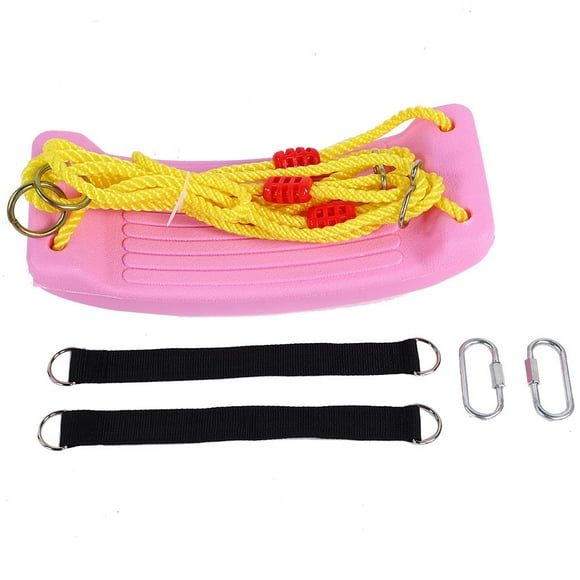 MAYUJIAA Kids Indoor Outdoor Plastic Swing Seat Playground Swing Set With Nylon Rope (pink extended) HW313-5437