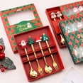 thumbnail image 3 of Juego de cucharas navideñas cruzadas, cuchara navideña divertida de dibujos animados, cuchara y tenedor de postre creativo de Papá Noel, regalo, 3 of 4