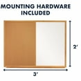 thumbnail image 3 of Quartet Standard Combination Whiteboard/Cork Bulletin Board, 3' x 2', Oak Finish Frame, 3 of 5