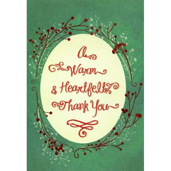 Designer Greetings Warm Heartfelt - Package of 8 Christmas Thank You Notes