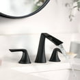 thumbnail image 2 of Proox Three-Holes Double handles Widespread Waterfall Bathroom Sink Faucet, 2 of 7