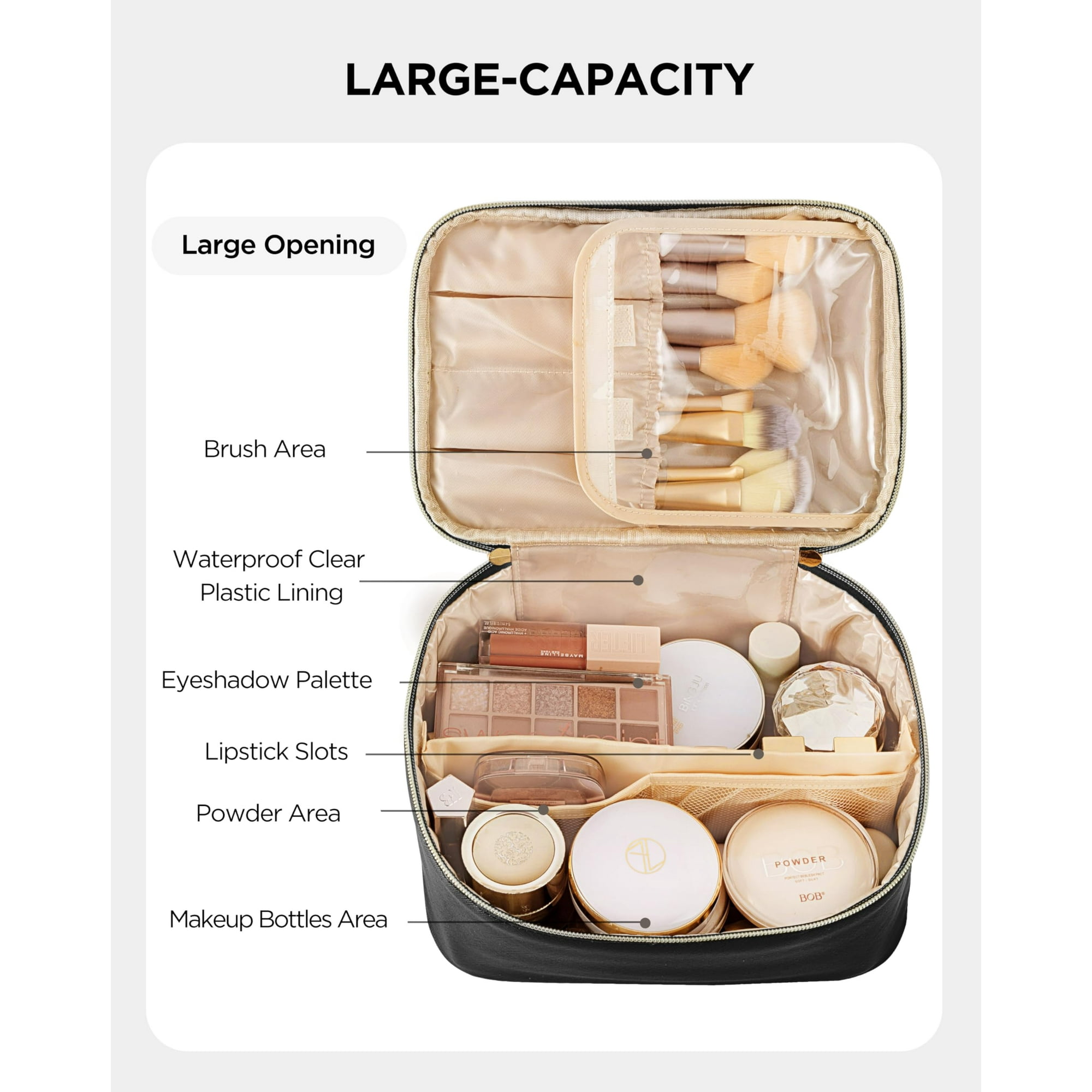 Makeup Bag for Women Large Travel Makeup Bag Organizer Portable