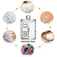 thumbnail image 6 of Yayeee 4 Pack Qtip Holder Bathroom Cotton Swab Canister with Lid Clear Dispenser Set, Beige Chubby Cat, 6 of 6