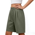 thumbnail image 3 of NTACZA With Pockets Gym Shorts Women High Elastic Waist Bermuda Wide Leg Relaxed Fit Vacation Walking For Beach Casual Shorts For Women 2026, 3 of 5