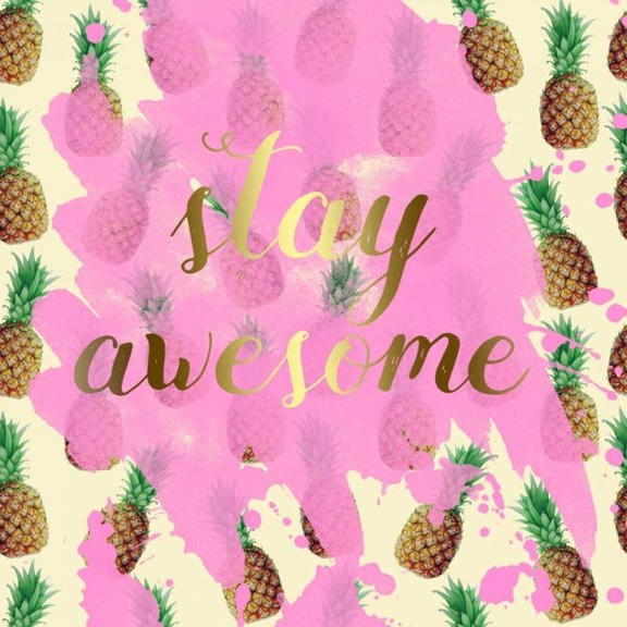 Stay Awesome Pineapple Poster Print by Matic,Jelena Matic