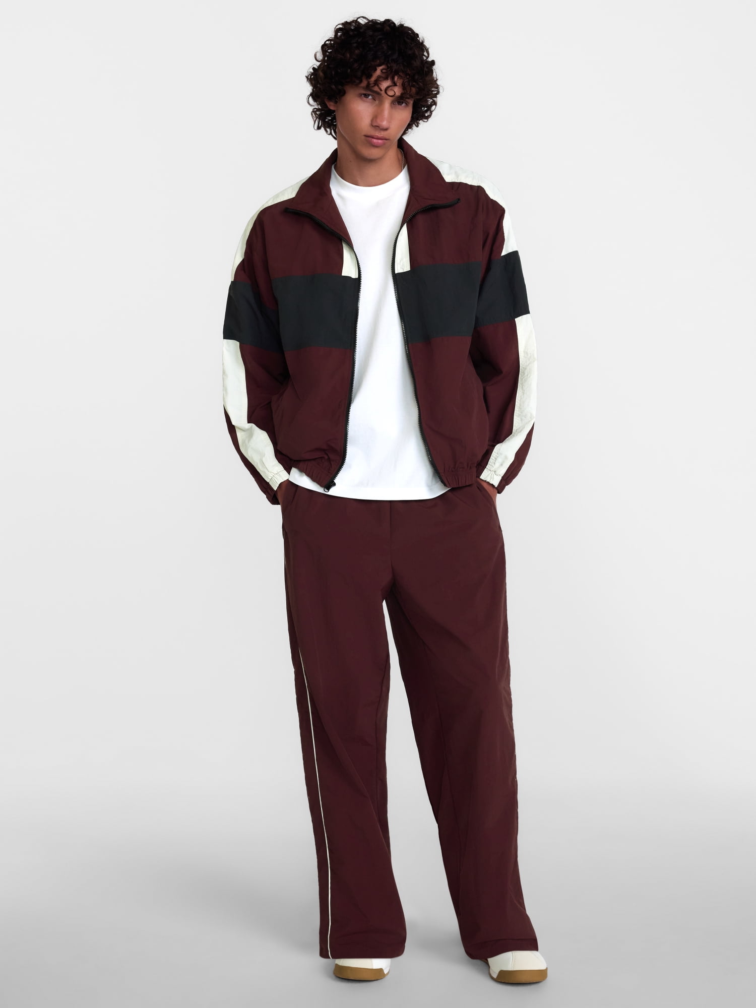 No Boundaries Windbreaker Jacket with Long Sleeves, Men's XS-4XLT