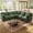Green, variant on BedLuxury 71'' Loveseat Sofa with Movable Ottoman, Cozy Deep Seat Cloud Couch for Living Room,Apartment,Office, 2-Seat,Green