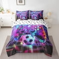 thumbnail image 2 of Castle Fairy Abstract Video Game Bedding Comforter Set,Futuristic Grid Queen Bedding Sets, 2 of 8