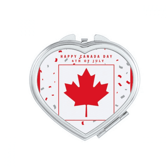 Happy Canada Day 4th Of July Maple Mirror Travel Magnification Portable Handheld Pocket Makeup