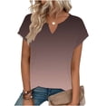 thumbnail image 4 of YHAJDS Womens Summer Tops T Shirts for Women Short Sleeve V Neck All Over Print Spring Tee Shirt, 4 of 5