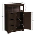thumbnail image 4 of Topeakmart Wooden Floor Cabinet w/ Multi-Tiers & 3 Drawers, Espresso, 4 of 14