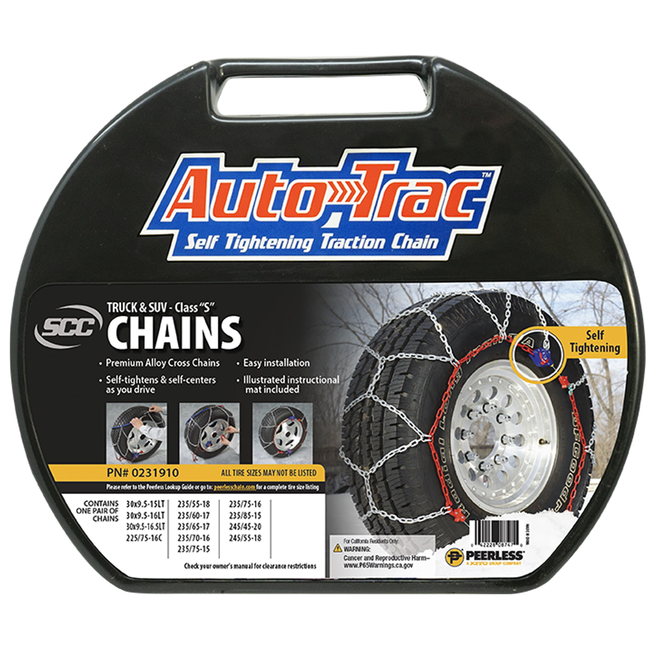 Auto-Trac, Snow Tire Chains, 231905, Diamond Cross Pattern