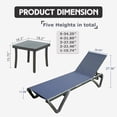 thumbnail image 2 of Domi Outdoor Living Aluminum Patio Adjustable Lounge Chairs Set of 3, w/Side Table(Navy Blue), 2 of 8