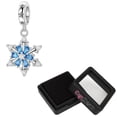 thumbnail image 3 of Charm copo de nieve plata S925 XmasSnowflake02 1Pza Plata S925 Chapa Colgante Gira Copo de Nieve Plata/Azul Caja Negra 4, 3 of 4