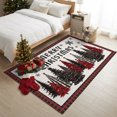thumbnail image 5 of Merry Christmas Washable Area Rug 4 x 6 ft Black Red Xmas Tree Snowflakes Plaid Border Soft Non‑Slip Rugs Stain Repellent Indoor Mats for Living‑Room, Guest Bedroom, Casual Dining Room, 5 of 9