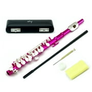 Sky(Paititi) Band Approved Piccolo Key of C with Hard Case, Cloth, Cleaning Rod, Joint Greasae and Screw Driver (Hot Pink/Silver)