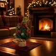 thumbnail image 6 of Mini Tabletop Christmas Tree, Artificial Christmas Trees with Pinecones Red Berries Xmas Tree for Home Office Fireplace Christmas Ornaments, 6 of 6