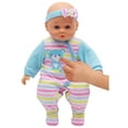 thumbnail image 2 of Dream Collection: 14" Chatter & Coo Baby Doll - Purple - Bear & Stripes Onesie - Talking Doll Makes 5 Different Noises & Sounds, Soft Body, Kids 2+, 2 of 6