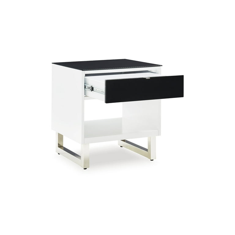 Gardoni End Table - White/Black Gardoni End Table - White/Black