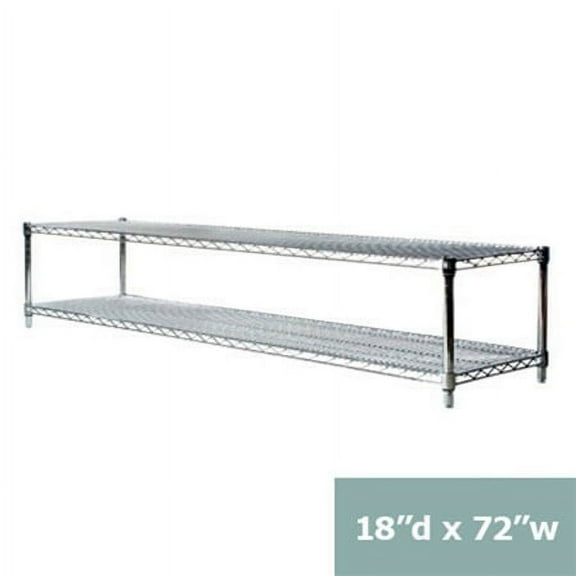Shelving Inc. 18" d x 72" w Chrome Wire Shelving with 2 Shelves