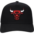 thumbnail image 2 of Men's Mitchell & Ness Black Chicago Bulls Monogram Allover Logo Mesh Trucker Adjustable Hat, 2 of 4