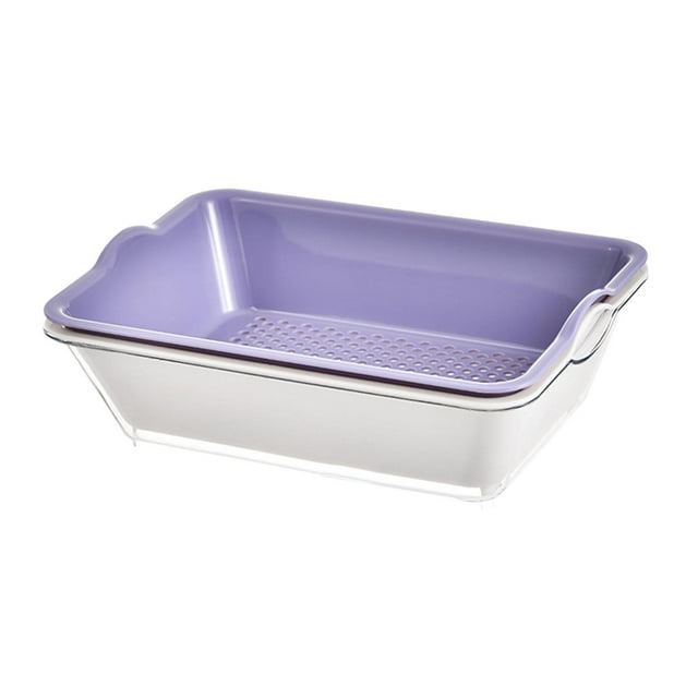 Juego de bandejas coladoras, cuenco y cesta de drenaje, colador de pasta, cuenco de lavado de cocina y colador de limpieza Violeta 3 Niveles