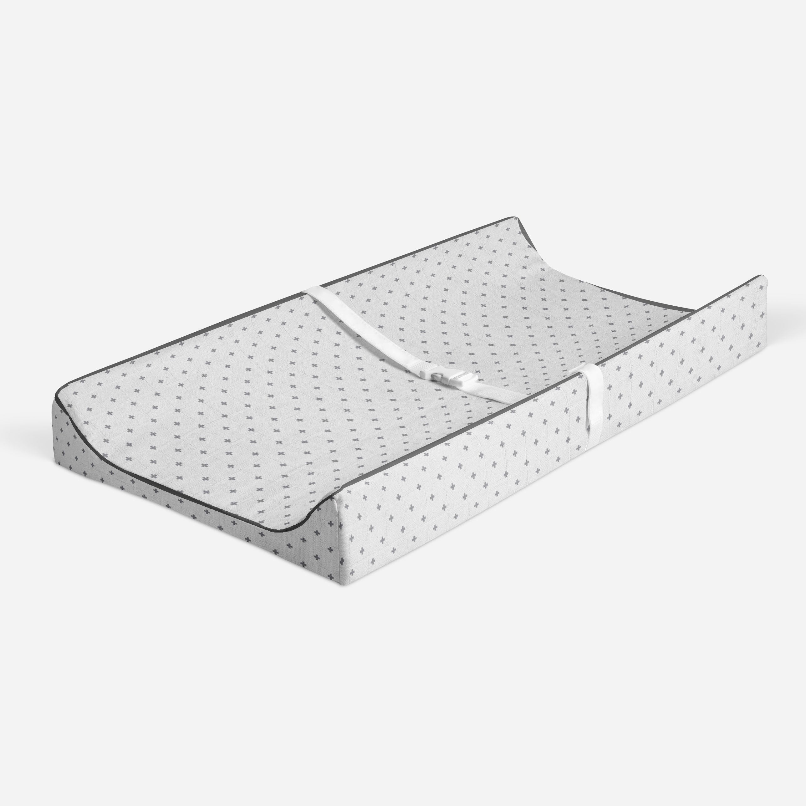 Plus Jacks Gray Quilted Muslin Changing Pad Cover