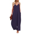 thumbnail image 1 of Lucakuins Mono largo para mujer, casual, correa de espagueti, color sólido, pierna ancha, pantalones holgados Lucakuins  moda, 1 of 4
