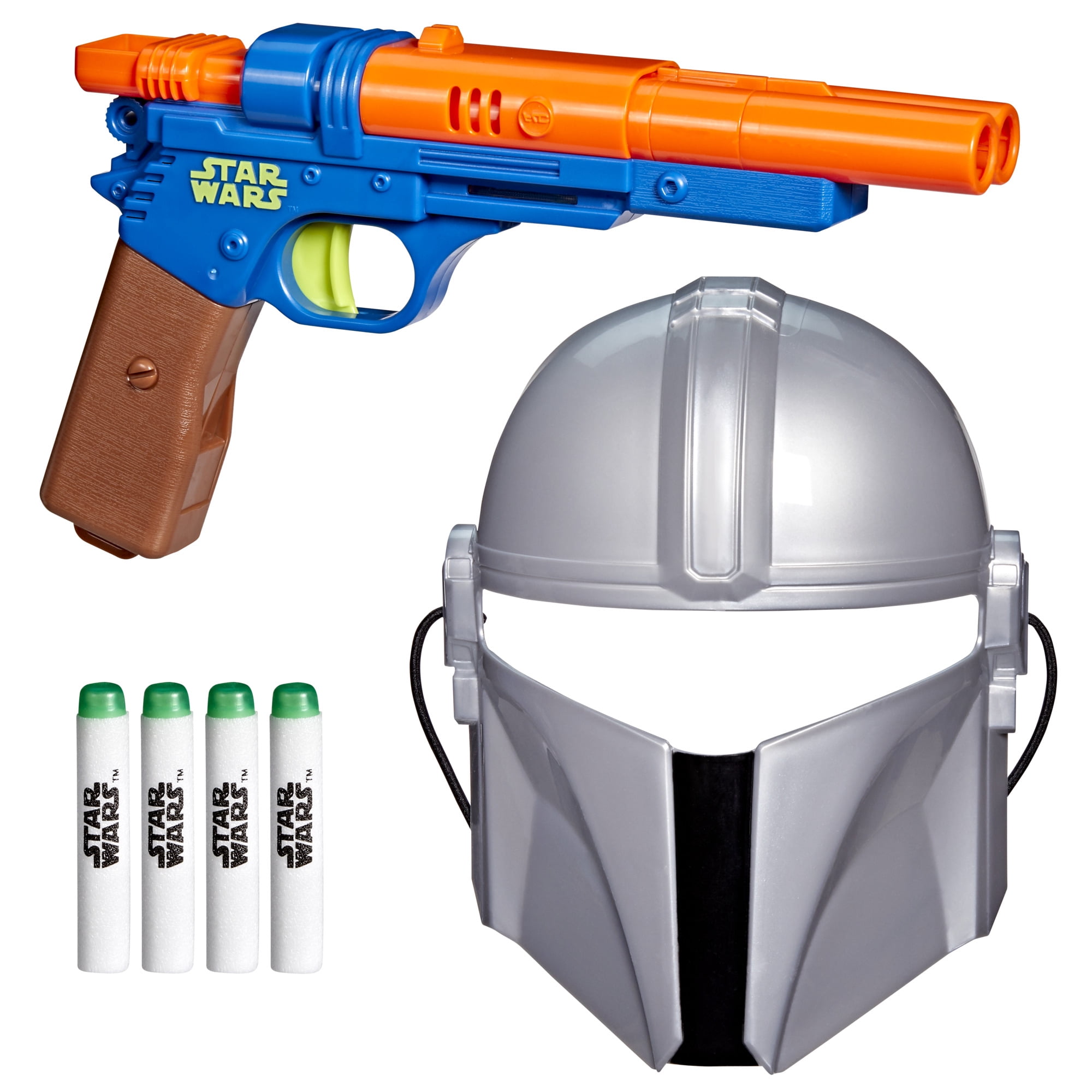Star Wars The Mandalorian Mask & Blaster Set, NERF GlowStrike Blaster, Indoor Outdoor, Birthday Gifts, Ages 6+