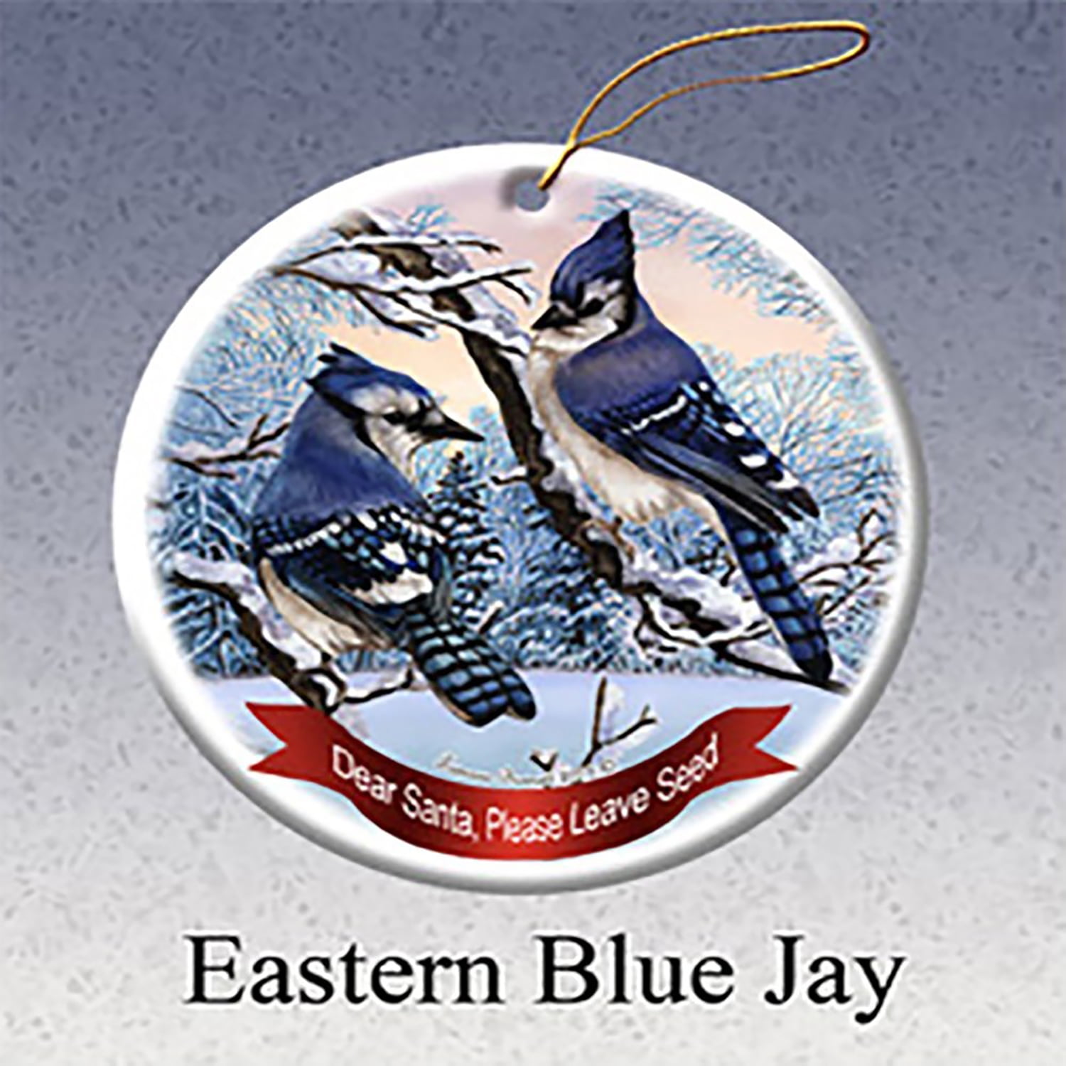 Holiday Pet Gifts Favorite Eastern Blue Jay Bird Porcelain Christmas