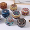 thumbnail image 4 of Tarro de vela colorido redondo retro aromaterapia vela té caja de almacenamiento de dulces engrosada mini estilo étnico pequeña lata, 4 of 5