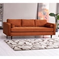 thumbnail image 4 of Minneapolis Mid-Century Modern Rectangular Pillow Back Velvet Sofa in Orange, 4 of 5