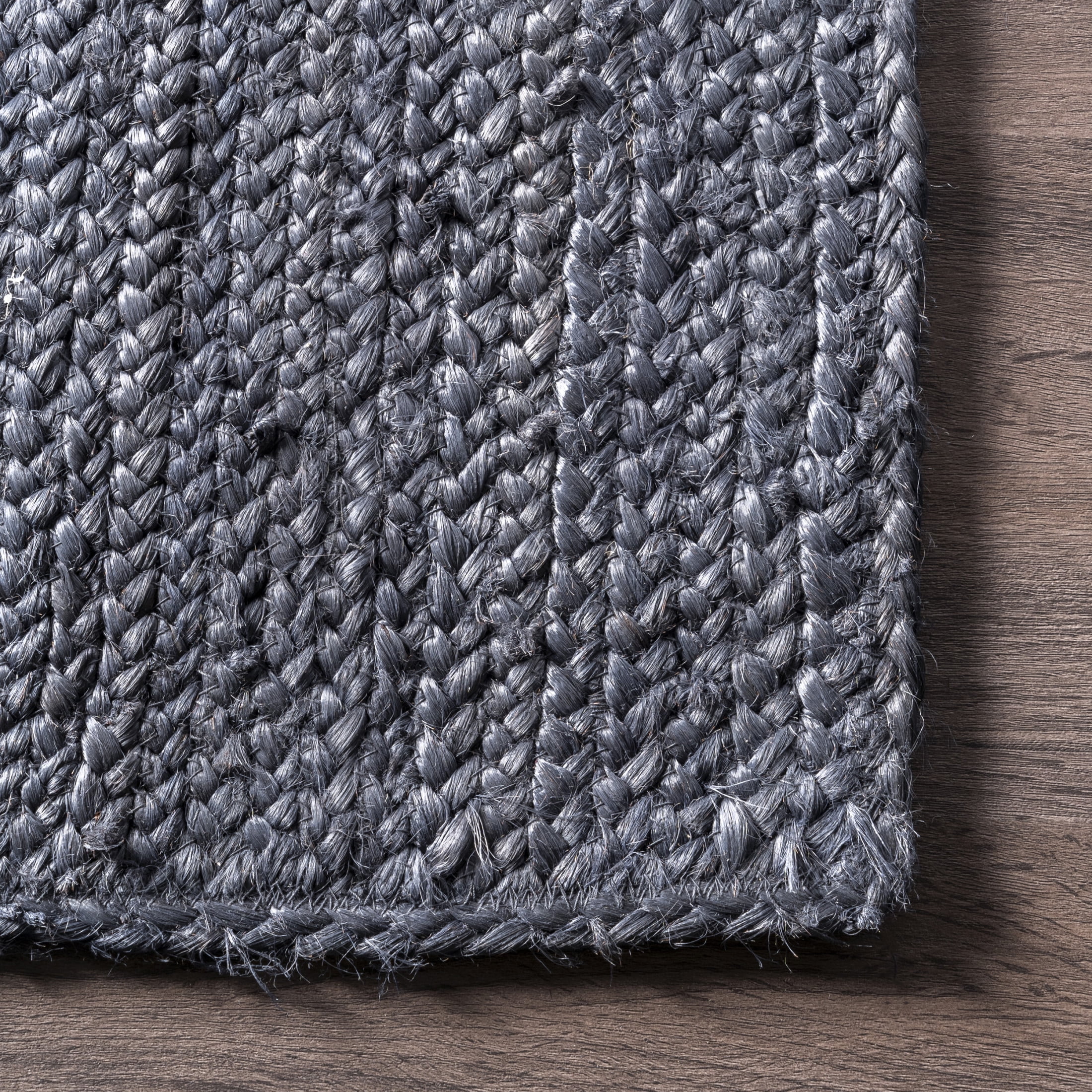 nuLOOM Rigo Hand Woven Farmhouse Jute Area Rug, 5' x 8', Navy