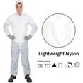 thumbnail image 3 of Colad White Lightweight Durable Nylon Protective Coverall Spray Painting Overalls Size Small, 3 of 5