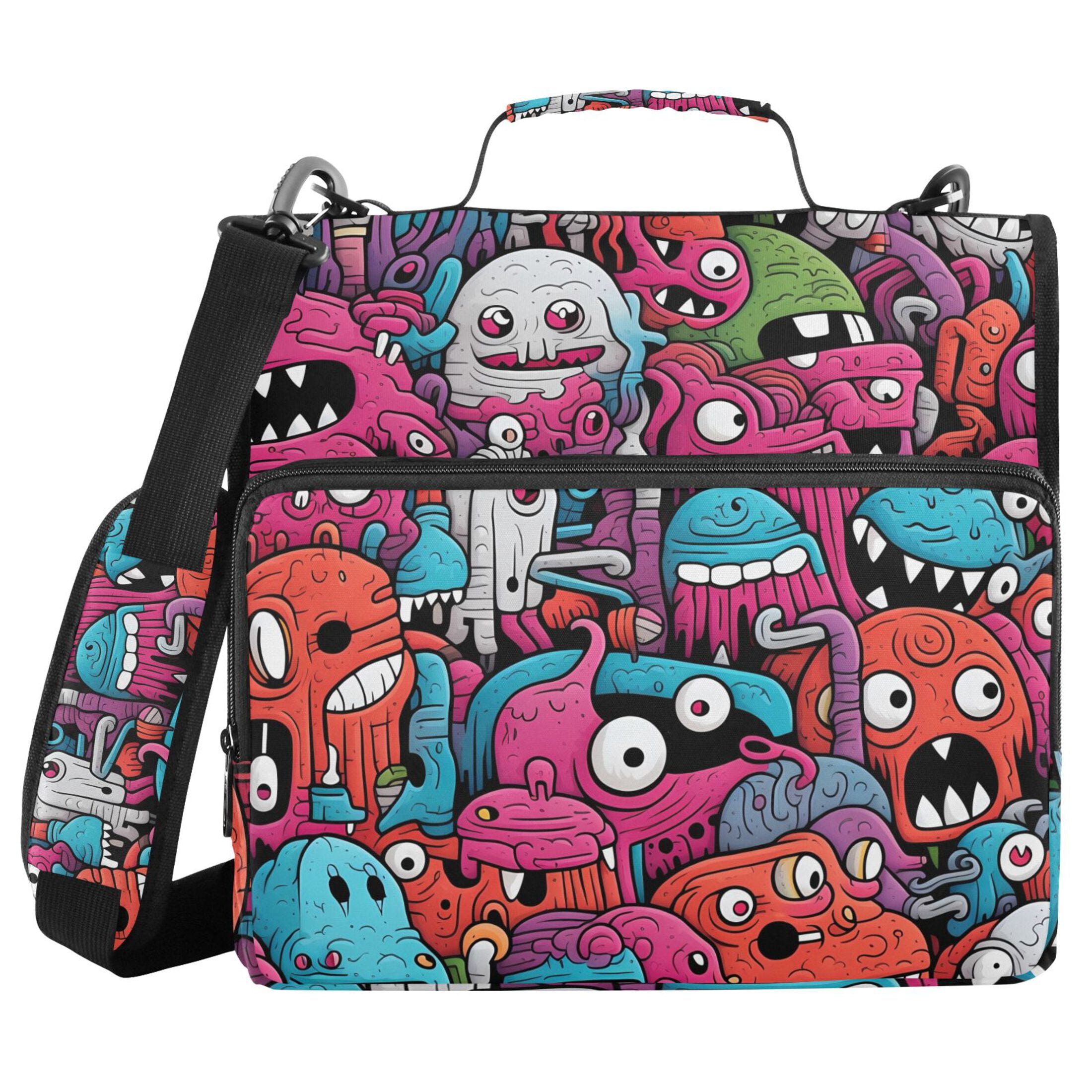 ALAZA Zipper Binder Colorful Animals 3 Ring Trapper Keeper File Folder Organizer Bag