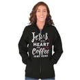 thumbnail image 4 of Jesus in Heart and Coffee in Veins Zip Hoodie Sweatshirt Women Brisco Brands L, 4 of 5