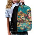 thumbnail image 3 of Uourmeti Polyester School Backpack Travel Daypack With Tropical Beach Skulls Design - Spacious for Student Daily Use and Short Trips, 3 of 6